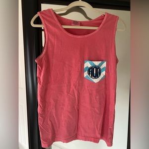 Alpha Omicron Pi tank top in coral pink (Small)